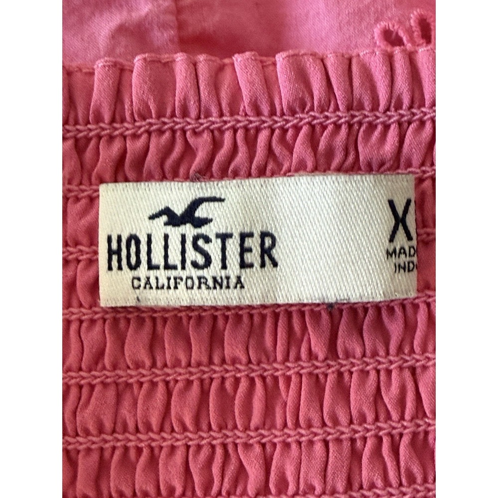 Hollister Womens Top Size XL Pink Babydoll Fairy Eyelet Dainty Feminine Boho Y2K - Picture 6 of 7